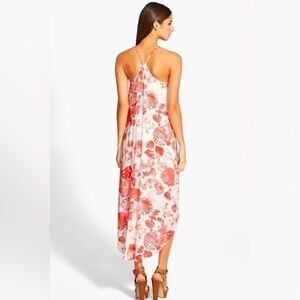 WAYF IVIORY RED FLORAL MIDI DRESS
